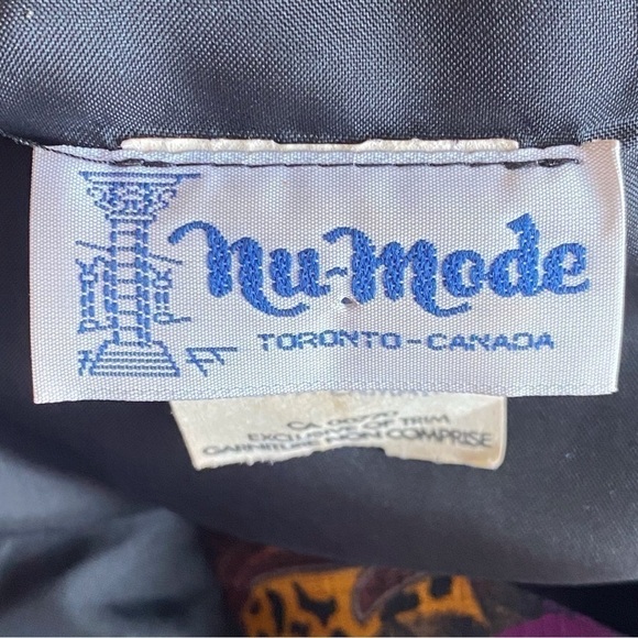 Vintage 80s Nu Mode V Neck Faux Wrap Back Zip Animal Print Shoulder Pads Size L - Picture 12 of 13